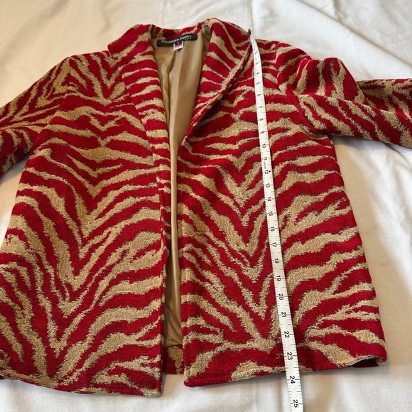 Vintage Y2K Painted Pony Small Red Zebra Blazer Jacket ~ Business Casual Classic - Picture 5 of 7